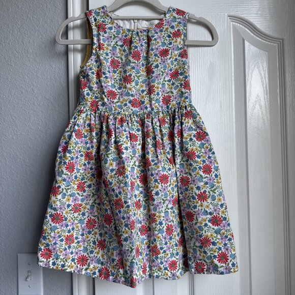 Mini Boden Spring Summer Floral Linen Cotton Dress Lined Size 6-7 Year - Picture 1 of 8